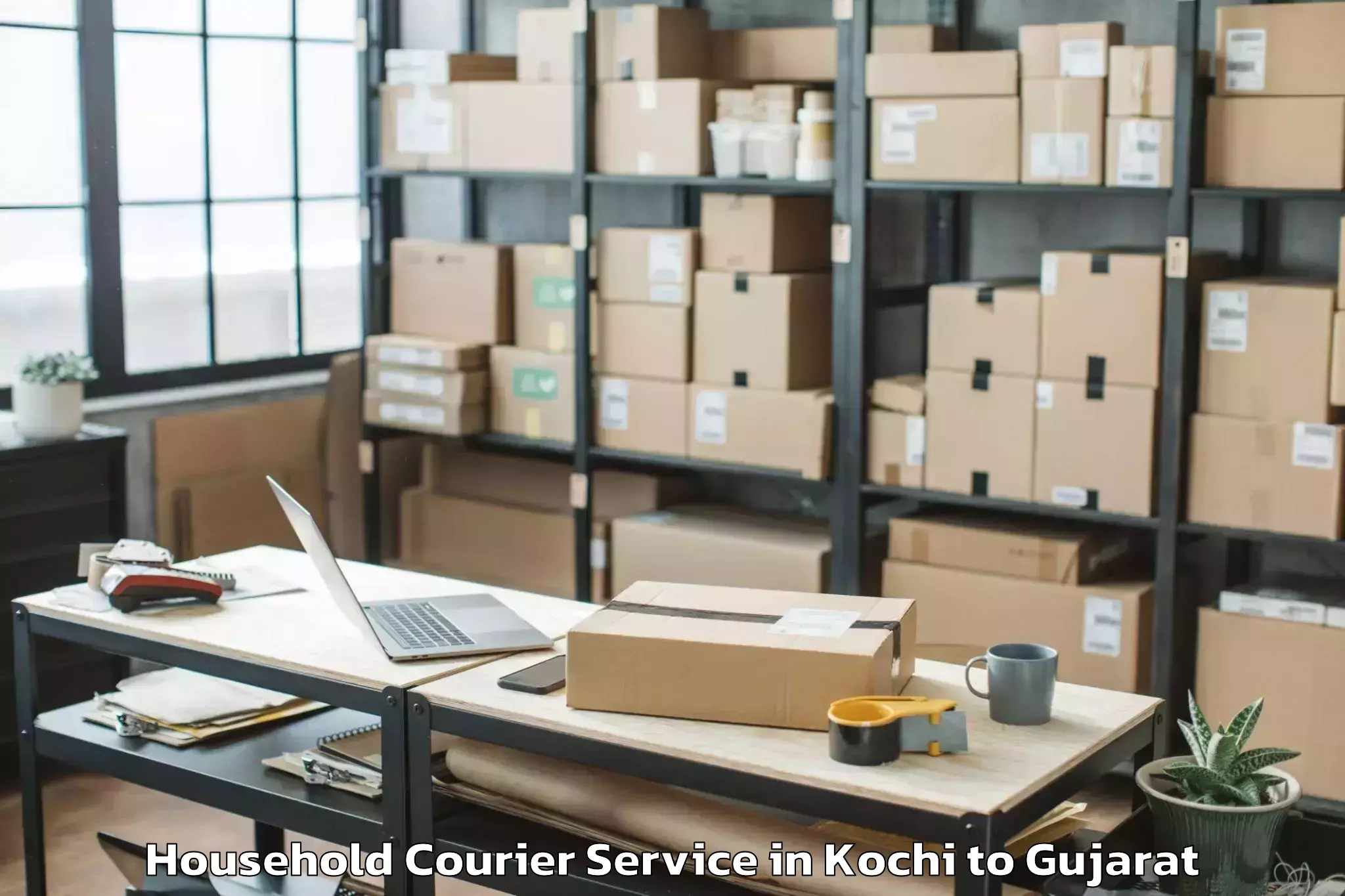 Kochi to Ganpat University Mehsana Household Courier